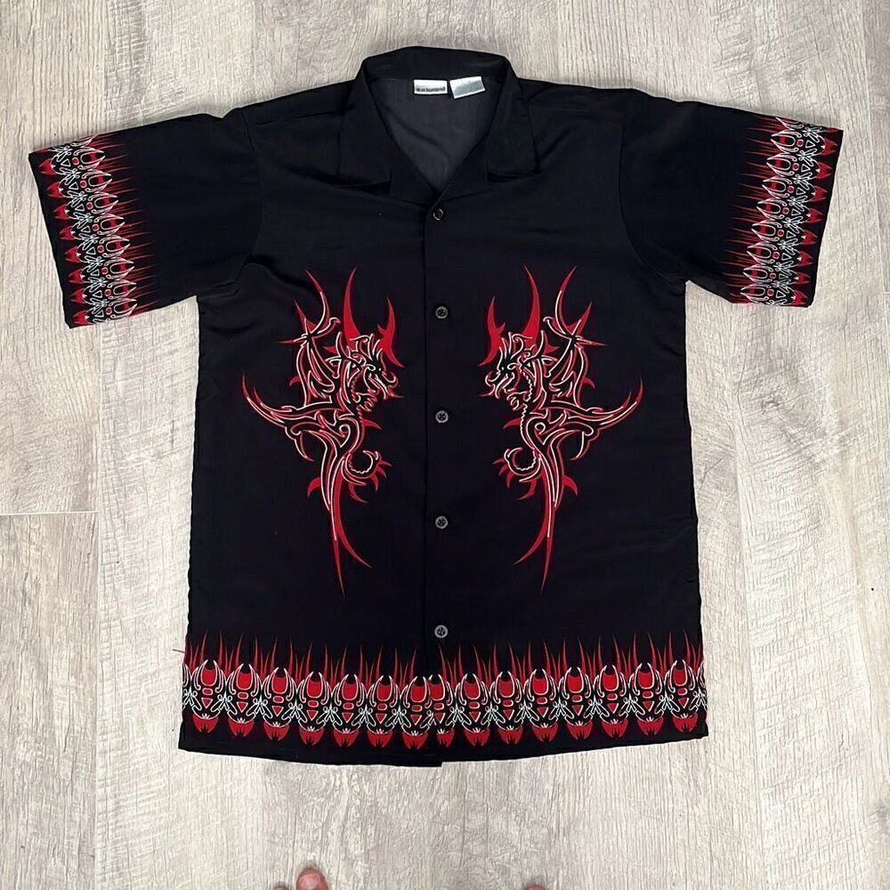 Y2k Style No Boundaries Short Sleeve Button Down … - image 1